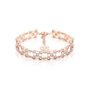 TIPPERARY CRYSTAL ROMI ROSE GOLD NET BRACELET