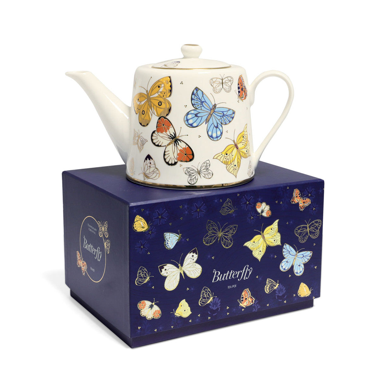 TIPPERARY CRYSTAL BUTTERFLY TEA POT