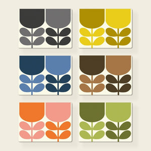 ORLA KIELY SET OF 6 PLACEMATS BLOCK FLOWERS