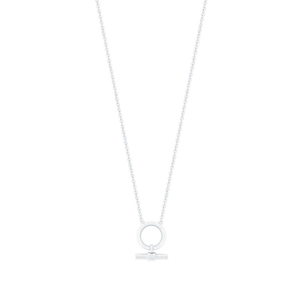 TIPPERARY CRYSTAL T-BAR CIRCLE-BAR SILVER PENDANT