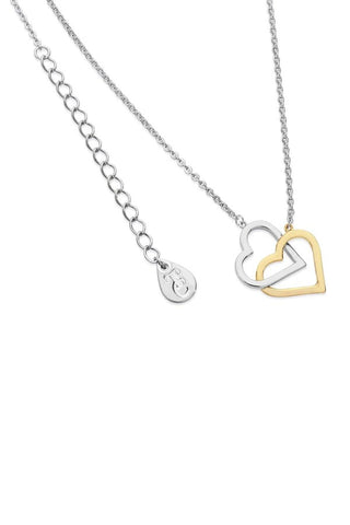 TIPPERARY CRYSTAL INTERLINKED TWO TONE HEART SILVER & GOLD