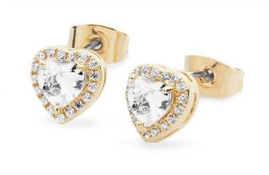 DIAMANTE HEART EARRINGS