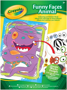 CRAYOLA FUNNY FACES COLOURING & STICKER BOOK