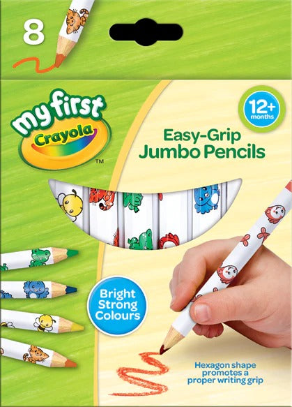 8 MY FIRST CRAYOLA JUMBO DECORATED PENCILS