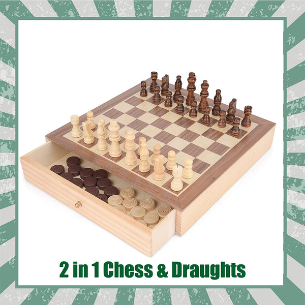 TOYRIFIC 2 IN 1 CHESS AND DRAUGHTS BOARD GAME